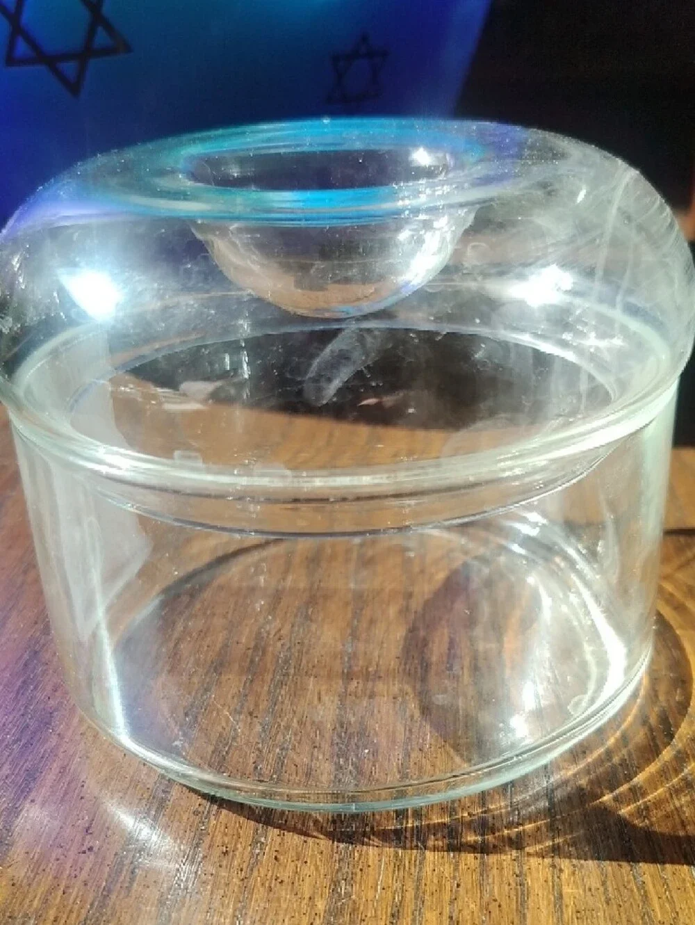 Danish Mid-century Modern Clear Glass Dome Display Jar - Home Accents